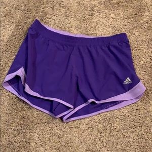 Purple running shorts